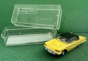 VTG. 1960-1963 AURORA VIBRATOR FORD 58 THUNDERBIRD #1544 LEMON/BLK w/CASE RUNS! - Picture 1 of 24