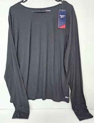 Reebok Shirt Womens Workout Supremium Black Long Sleeve Training 2X 18-20W NEW - Image 1 of 4