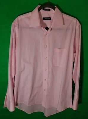 Pierre Cardin Men Button Up Dress Shirt Medium 15-15 1/2 Pink 32/33 Easter  - Image 1 of 3