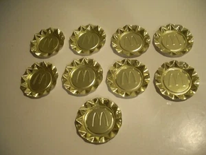 LOT 9 NEW Vintage 1980s McDonald’s “M” Embossed Gold Aluminum 4-Inch Ashtrays - Picture 1 of 11
