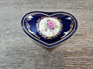 San Francisco Music Box Company scatola ad anelli floreale a forma di cuore il mio cuore andrà avanti - Foto 1 di 6