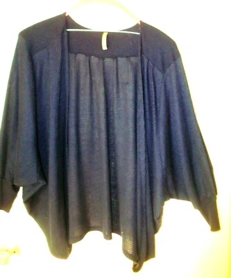 Cárdigan Charlotte Russe Pretty Open Frontal L Azul Marino Manga Ala de Murciélago 3/4   Foto 1 de 4