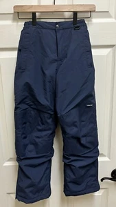 Lands’ End Kids Snow Pants Size 10 S Navy Blue Grow A Longs EUC Youth Boys - Picture 1 of 14