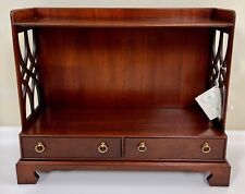 Baker Furniture Historic Charleston Tiered Mahogany Two-Drawer Display Shelf