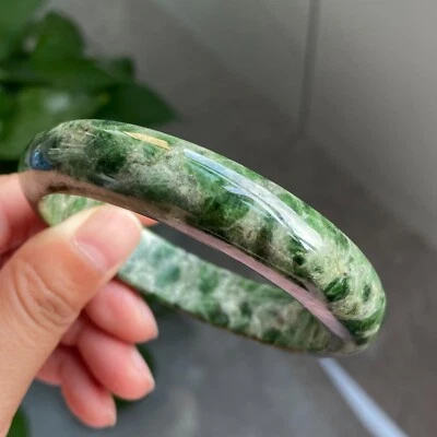60mm Natural Green Diopside Crystal Quartz Bangle AAAA 4 - Image 1 of 4