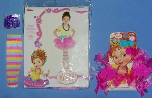 DISNEY FANCY NANCY COSTUME DRESS GIRLS 4-6-LEGGINGS-NECKLACE-BOA-HAIR CLIPS-NEW - Picture 1 of 8