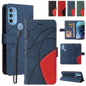 Geldbörse Etui für Motorola Moto E20 E30 G51 G71 Edge 20 Lite PU Leder Flip Cover - Bild 1 von 16
