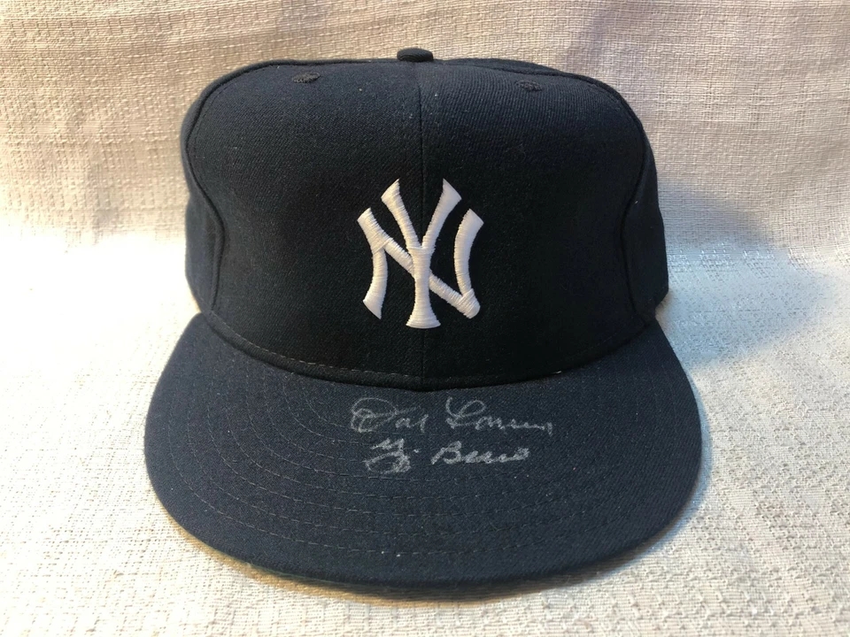 Don Larsen Yogi Berra Firmado Autografiado New York Yankees New Era Gorra Sombrero JSA Foto 1 de 4