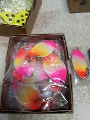 Manistee #3 Rainbow Salmon Spoons. New. Box 19/9. 3 spoons. - Image 1 of 3