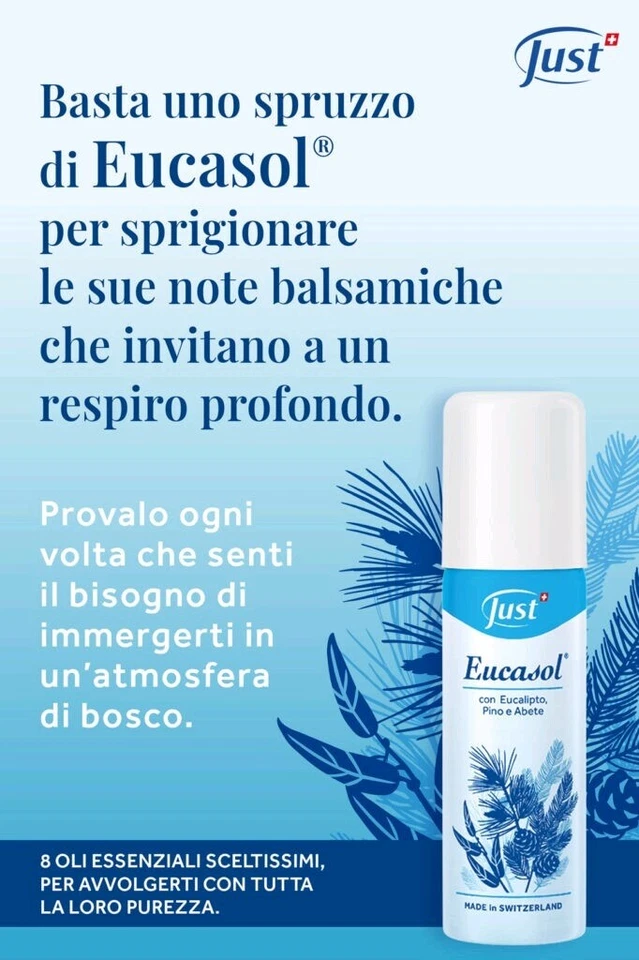 JUST - EUCASOL 50 Ml - Balsamico Lunga Scadenza - Con Eucalipto E Pino Cembro - Immagine 1 di 1