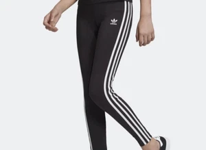 BRAND NEW Girl's Adidas Originals 3 Stripe Leggings Black Size Medium - Picture 1 of 4