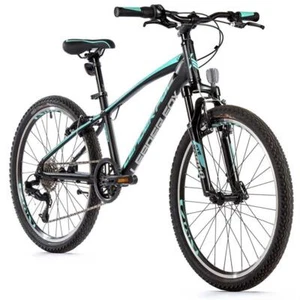 24 Zoll Alu Leader Fox Spider Boy Fahrrad 8 Gang S-Ride MTB Schwarz Türkis - Bild 1 von 1