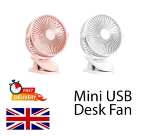 Mini ventilador de abrazadera de escritorio USB pequeño silencioso refrigerador personal alimentado por USB mesa portátil - Imagen 1 de 5