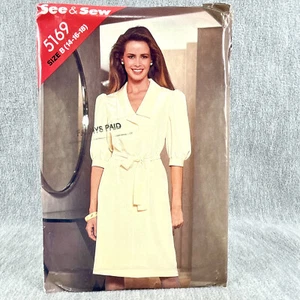 Butterick 5169 Loose Dress Straight w Collar Misses Size 14 18 Sewing Pattern - Picture 1 of 5