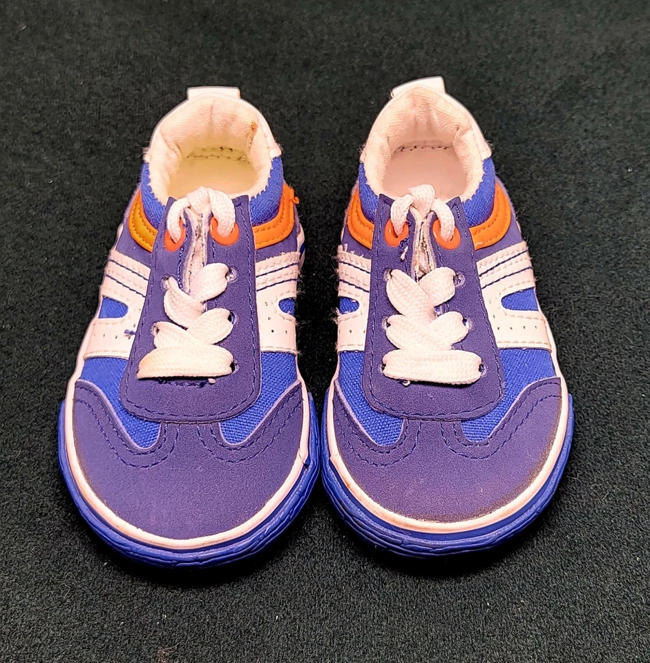 Koala Kids Toddler Boys Shoes Size 2 Blue White Orange Casual Everyday Sneakers - Image 1 of 4
