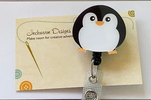 Retractable badge holder ID TAG Nurse penguin - Picture 1 of 1