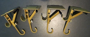 4 Adjustable All Occasion Decorations Holders for Fireplace Mantle Gold Metal - Picture 1 of 4