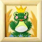 Embroidery Package Frog Printed Felt Sheet, Material And Wood Frame