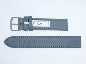 Fluco (Germany) Genuine Pigskin Leather Watch Band Strap 18 mm Grey "Pig" 