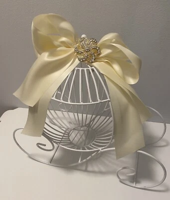 Carro Cenicienta, centro de mesa, tarjetero blanco X grande nuevo Foto 1 de 4