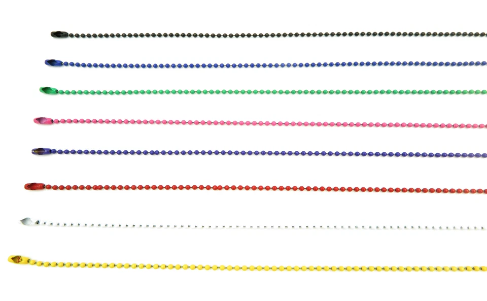 30 Inch Length #3 Size 2.4mm Epoxy Color Ball Chain with Connector - Image 1 of 1