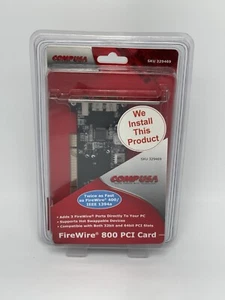 NEW Comp USA 3 Port FireWire 800 PCI Card for PC FACTORY SEALED NIP - Picture 1 of 6