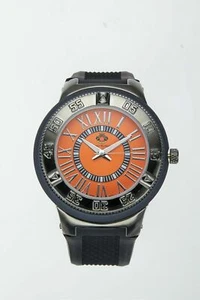 NEW Louis Richard 9847-SS-ORG Men's Bullock Watch Silver SS Case Orange Dial - Picture 1 of 3