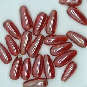 Glass Beads Red Rose Luster Drop 18mm. Pack of 20. Made in India. - Bild 1 von 2