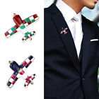 Red Blue Broochs For Women Badge Costumes Alloy Airplane Brooch Pin Accessor-wq