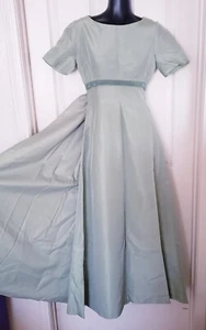 Vintage 60's MCM Sage Green Wedding Holiday Costume Formal Prom Dress Sz S - Picture 1 of 4