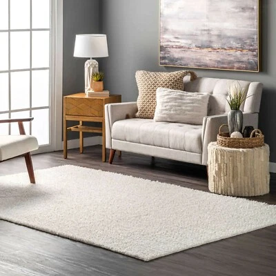 NULOOM Marlow Soft Shaggy Faux Sheepskin Area Rug/Runner, WHITE, 2' 6" x 8' - Image 1 of 4