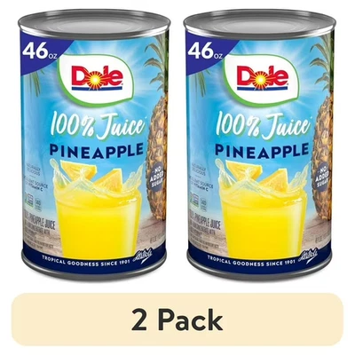(Paquete de 2) Jugo de piña 100 % natural Dole, lata de 46 fl oz... Foto 1 de 4