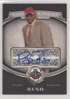 2008-09 Topps Treasury Silver Refractor/25 Brandon Rush #132 Rookie Auto RC Foto 1 de 2