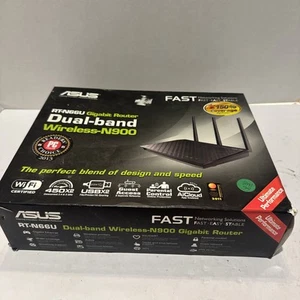 ASUS RT-N66U 450 Mb/s 4 porte Gigabit Wireless-N900 router dual band-scatola aperta - Foto 1 di 3
