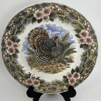 Dinner Plate Thanksgiving Churchill Turkey Myott Factory Illustration England VT