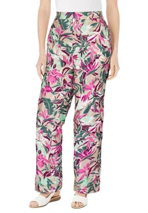 Woman Within Plus Size Straight Leg Linen Pant - Picture 1 of 24