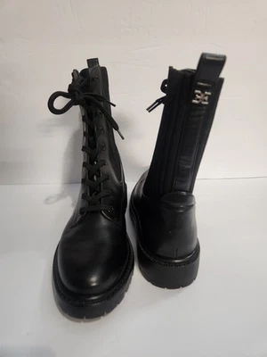 Botas de Combate Sam Edelman Lydell Para Mujer Cuero Tejido Negras Talla 8.5M Punk Gótico Foto 1 de 4