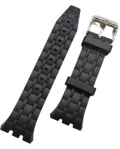 Cinturino In Gomma Orologio Lotus 18235, 18236, 18238 Nero Con Fibbia In Acciaio - Bild 1 von 4