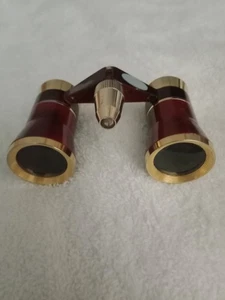 Tasco Balcony Binoculars Redwood And Gold Colored 3x23 With Pouch - Picture 1 of 7