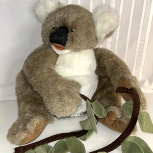 Folkmanis 14" Koala Marrón Blanco Peluche Marioneta Tiempo de Juego Rama de Eucalipto LEER - Imagen 1 de 9