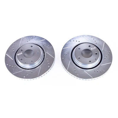 PowerStop Evolution Drilled Slotted Rotors Pair Front For Mazda CX-9 - Image 1 of 3