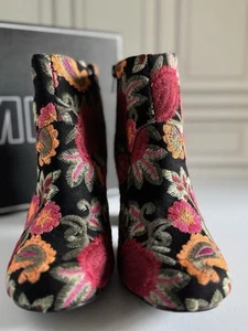 Neu im Karton Mia Vail schwarze Stiefeletten mit Blumenstickerei Größe 8M - Bild 1 von 11