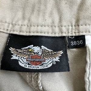 Harley Davidson Cargo Pants Men Size 38X36 Khaki Beige Cotton Relaxed Fit - Picture 1 of 6