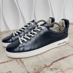 Louis Vuitton Frontrow Low Top Sneakers Dark Gray Silver Leather 7 LV 8 US 41 EU - Picture 1 of 12