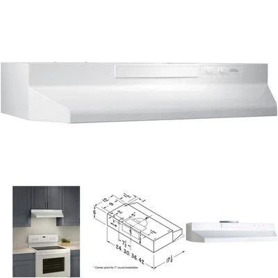 Campana extractora convertible de 30 pulgadas blanco LED 230CFM ventilador de escape Foto 1 de 4