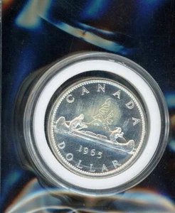 1965 Canadian Silver $1 Dollar Coin Canada - Picture 1 of 2