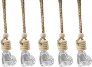 5PCS Hanging Car Air Freshener Essential Oil Diffuser Charm- 8ml Empty Glass Bot - Picture 1 of 6