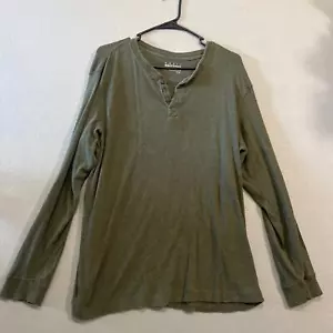 Basic Editions Shirt Mens Medium Green Winter Thermal  - Picture 1 of 6