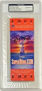 1989 Super Bowl XXIII 23 Joe Montana Signed Replica Ticket PSA/DNA Auto Grade 10 - Picture 1 of 2