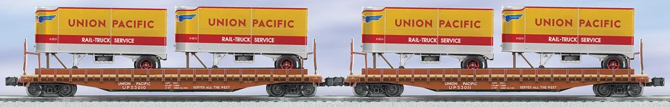 LIONEL #21903 UNION  PACIFIC PS-4 FLATCAR W/PIGGYBACK TRAILERS - Image 1 of 1